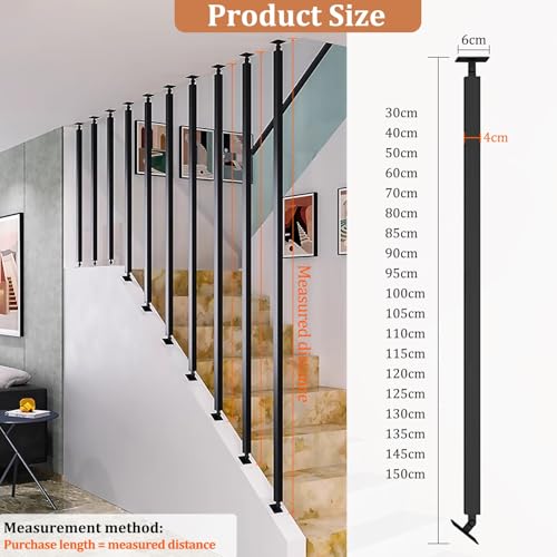 Garde-corps d'escalier en fer forgé noir au design épuré - 3