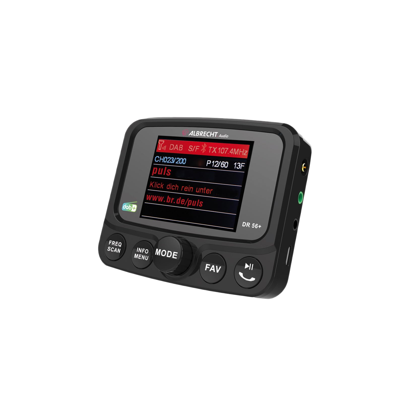 Albrecht DR56+ adapter do doposażenia radia samochodowego, nadajnik FM do nadajnika DAB+ i połączenia Bluetooth ze smartfona na radio FM