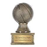 Decade Awards Action Pedestal Basketball Trophy - Personalized Basketball Award - Celebrate Players, Coaches, MVPs, Team Wins or Season Highlights - Custom Engraved Plate on Request (6 Inch)