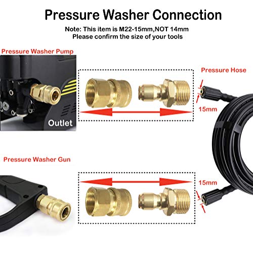 PLG 3/8 in. High Pressure Washer Hose Adapter M22-15mm Quick Connector Set