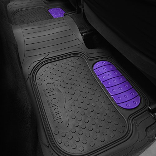 Fh Group Car Floor Mats - Heavy-Duty Rubber Floor Mats For Cars, Universal Fit Full Set, Trimmable Automotive Floor Mats, Climaproof Floor Mats For Most Sedan, Suv, Truck Floor Mats Purple #TOP3