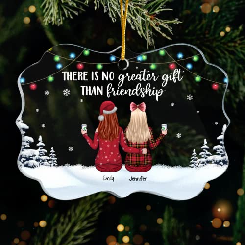 Pawfect House There Is No Greater Gift Than Friendship - Personalized Custom Benelux Shaped Acrylic Christmas Ornament - Gift For Bestie Christmas Home Decor Christmas Tree Ornaments (5 Girls) #TOP3