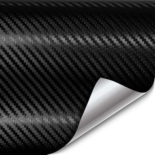 Black 3D Carbon Fiber Vinyl Wrap Roll with Air Release Technology (5ft x 5ft) by VViViD - Used condition - CA$34.30