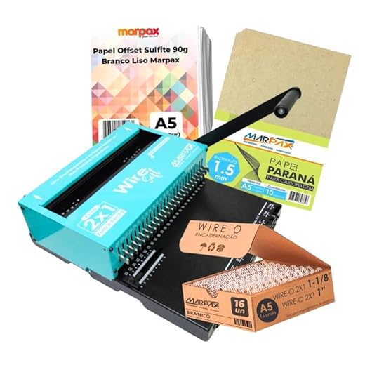 Kit Encadernadora Wire Soft Azul Iniciante Marpax