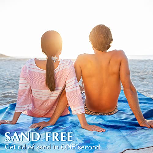 Yiction Microfiber Beach Towels For Adults, Sand Free Beach Towels Oversized, 71X35.5Inch Extra Large Quick Dry Beach Towel (Blue) #TOP5