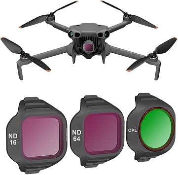 Coyktonty Filter/Lens Filter Set for DJI Mini 5 Pro,Optical Glass High Light Transmittance Multi-Layer Coating Waterproof Scratch-Resistant and dust-Proof CPL+ND16+ND64