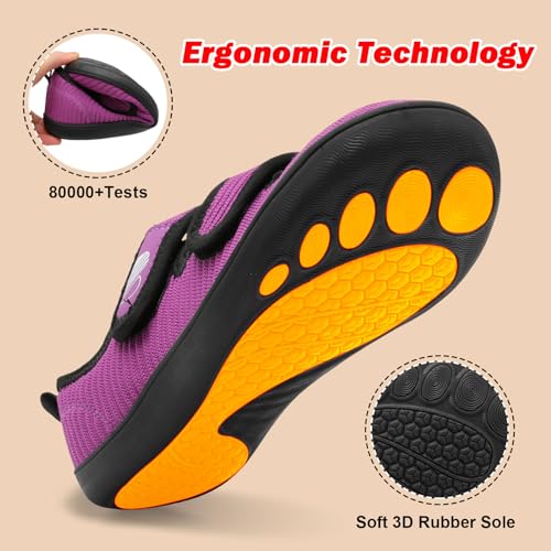 Image of Besroad Womens Walking Shoes Wide Diabetic Shoes Adjustable Barefoot Casual Sneakers Breathable Zero Drop Arthritis Edema Sneakers Indoor Outdoor
