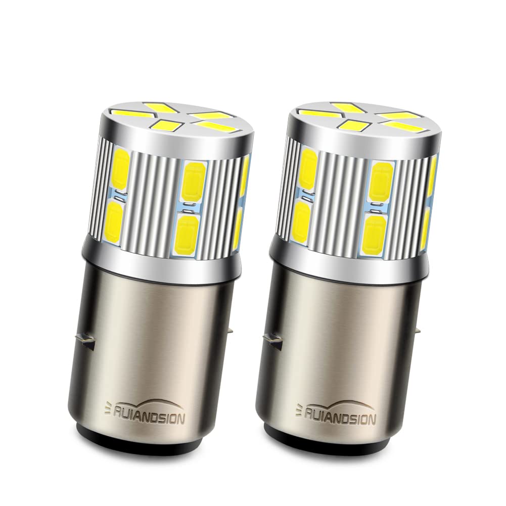 Ruiandsion BA20D H6 Lot De 2 Ampoules LED Pour Phare De Moto Blanc Et Jaune DC 8u201324 V 14 W Faisceau Haut/bas Pour Moto, Motoneige, Scooter, ADV ATV