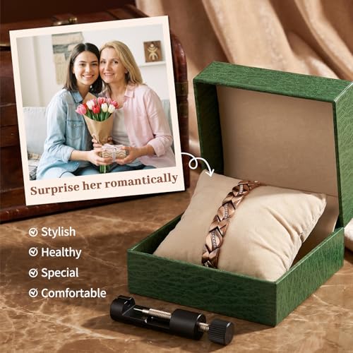 TSUKSONW Copper Bracelets for Women, 99.99% Pure Copper Jewelry with Ultra Strength Magnets Therapy,Charm Teardrop Womens Bracelet with Adjustable Sizing Tool, Best Gift for Women(Teardrop) - image 4