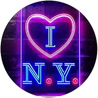 ADV PRO 'I Love NYC' Neon Light Sign | 12x8.5 Inch LED Wall Art For Bar, Home, Office Decor | Multiple Plug Options