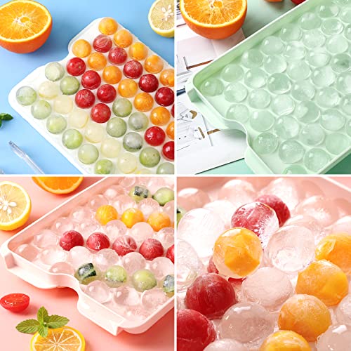 Round Ice Cube Trays With Lid And Bin, 1.1Inch 159Pcs Small Ice Cube Trays For Freezer With Container,Bpa-Free Circle Ice Cube Tray Ice Ball Maker Mold For Ice Chilling Cocktail Whiskey Tea Coffee #TOP5