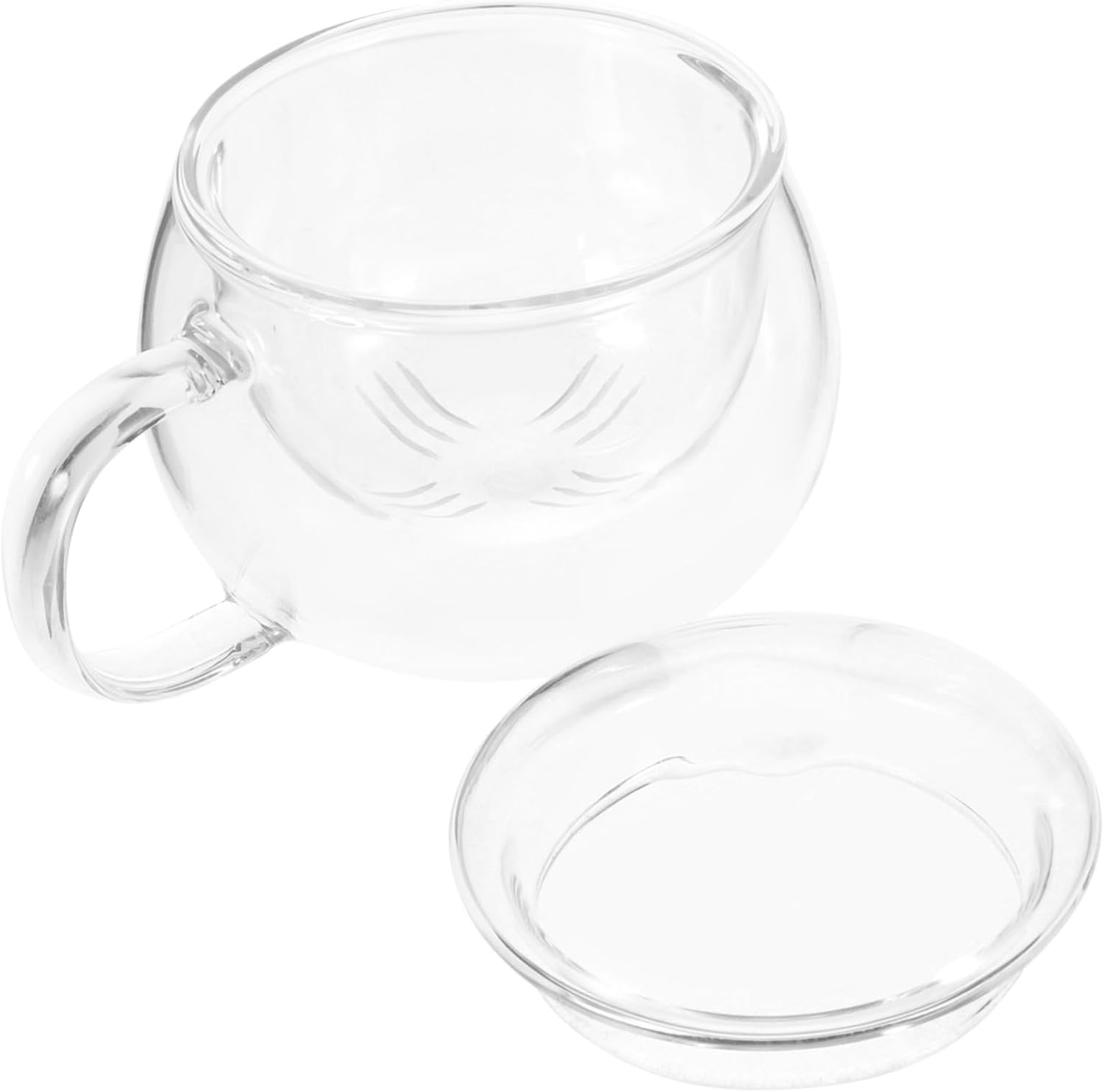 1set - Glass Tea Cups with Infuser and Lid for Use for Brewing Loose Leaf Tea and Coffee Elegant Design for Enhanced