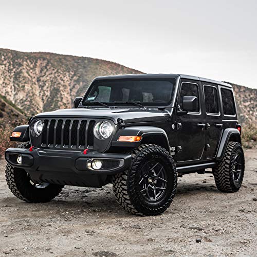 Rocktrix Rt105 17 Inch Wheel Compatible With Jeep Wrangler Jk Jl 17X9 5X5 Wheels (-12Mm Offset, 4.5In Backspace) 5X5 Pcd, 71.5Mm Bore, Black Wheels, Also Fits Gladiator Jt Rims #TOP4