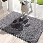 Oiilores Dirt Trapper Door Mat Indoor 85 x 150 cm, Non-Slip Washable Rug, Low-Profile Inside Doormats for Entryway, Super Absorbent Dog Mats for Muddy Paws, Grey