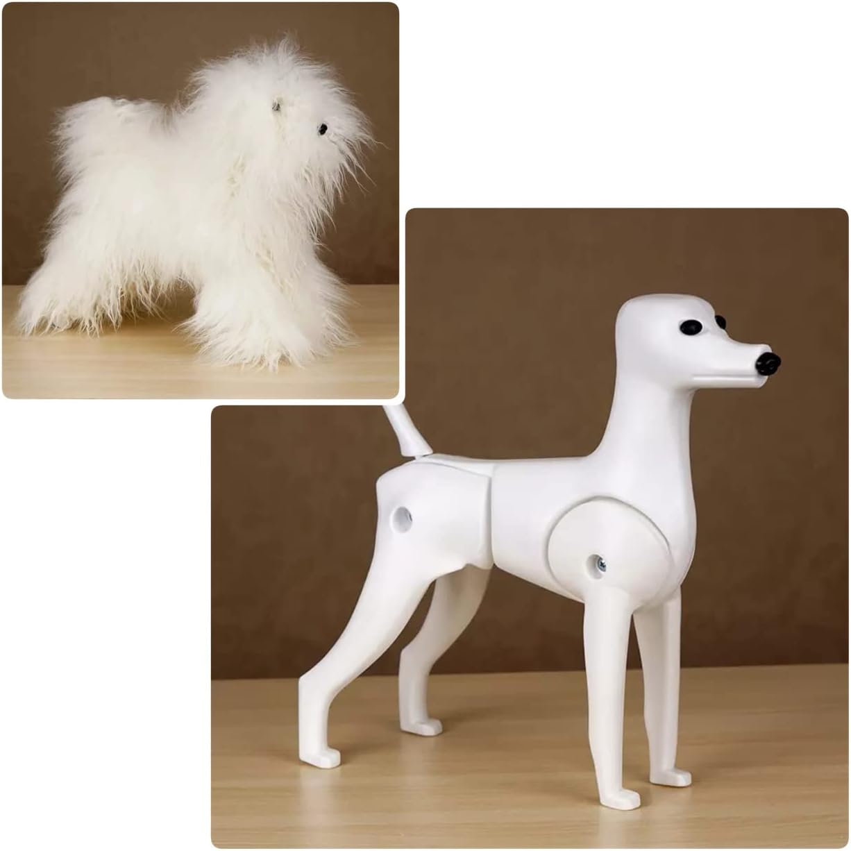 OPAWZ Toy Poodle Model Dog & High-Density White Wig Value Pack, Grooming Practice Tool for Beginners