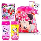 Disney Minnie Mouse Bathroom Set for Kids, Toddlers ~ 5 Pc Minnie Bundle with Drawstring Bag, Body...