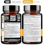 Turmeric Curcumin with Black Pepper Extract - 500mg per Capsule - 4200 mg Whole Tumeric Curcuma Root Equivalent Per 3 Capsules Serving - PhiNaturals Turmeric Supplement
