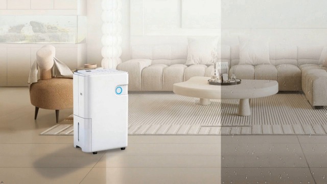 Image of NEWBULIG 80Pints Dehumidifier with Drain Hose, 5,500 Sq.Ft Dehumidifier for Basement, 1.32 Gallon Tank, Low 42dB, Smart Humidity Ring, Ideal Whole House Humidity Remover for Home, Bedroom & Bathroom