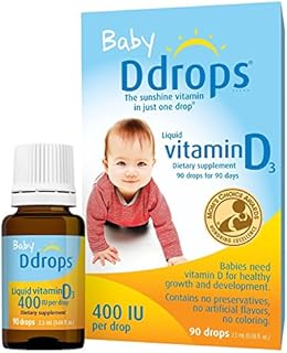Ddrops 1072834 400 IU Liquid Vitamin D3 Drops for Babies, 2.5 ml, 2 Count