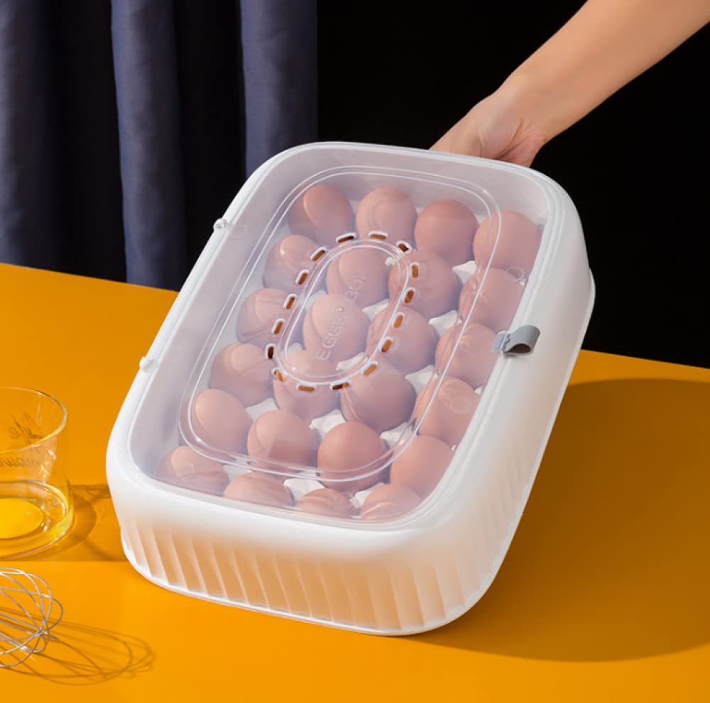 Frischhalte-Eierbox Kühlschrank Eier-Aufbewahrungsbox 24 Gitter Eier-Aufbewahrungsbox Behälter Mit Deckel Stapelbare Eierhalter Tray Box