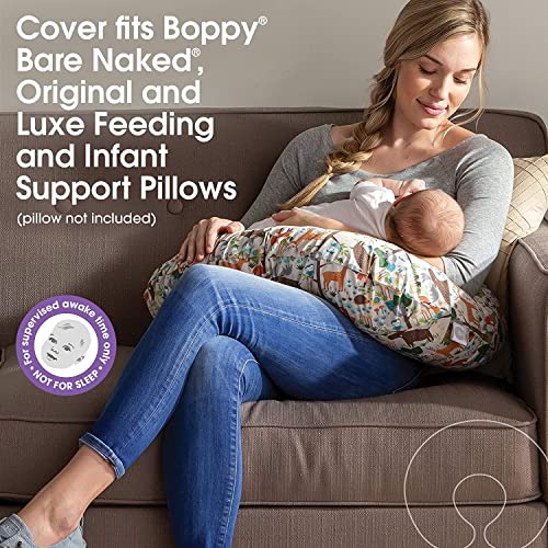 Image of ๐๐ข๐ฆ๐ ๐๐ฅ Nursing Pillow for Breastfeeding Newborn Baby | C-Shape Feeding Pillow with Removable Cotton Cover | Tummy Time, Propping & Sitting Support | Baby Feeding Pillow for Mother (White Jungle)