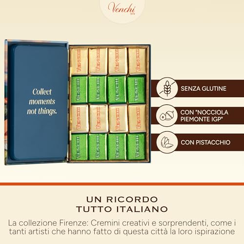 Venchi - Mini Libro In Latta Firenze Con Cioccolatini Cremini Assortiti, Con Cioccolatini Perla Assortiti, 172 G - Senza Glutine - 4