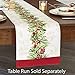 Newbridge Christmas Holly Ribbon Traditions Bordered 60 x 120 Inch Rectangle Fabric Tablecloth, Boughs of Holly and Berry Ribbon Garland Dining Table Cover for Holiday Party