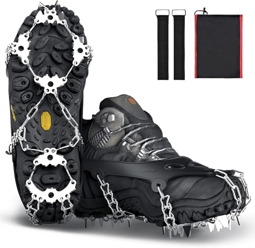 Snow Spikes for Shoes, 32 Non-Slip Spikes, Superior Traction, Hiking, Outdoor (X-Large)