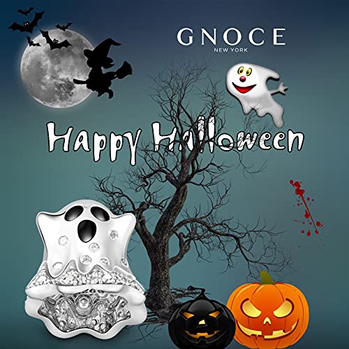GNOCE Halloween Ghost Charms for Bracelet 925 Sterling Silver Horror Christmas Bead Charms For Women Jewelry Gift Fit Necklace3