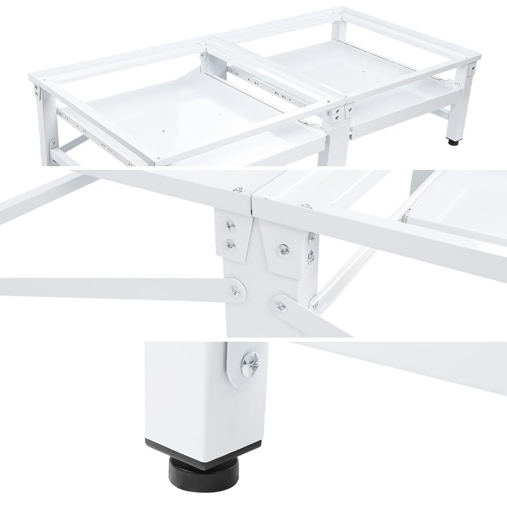 Metall Doppel Untergestell für Waschmaschine 300kg 124x58cm 2-Fach Weiß
