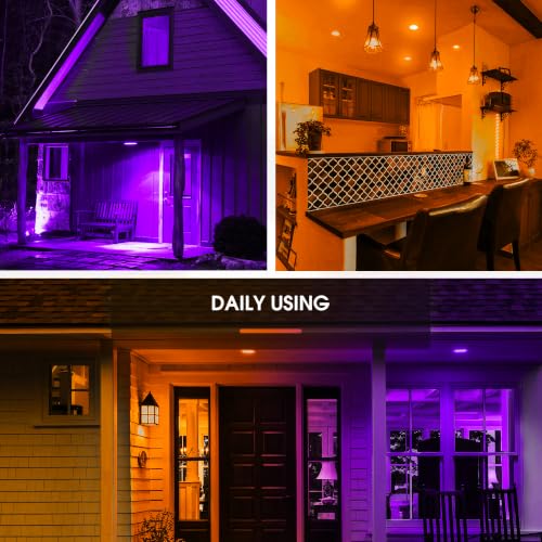 Image of L LOHAS LED Orange Purple Halloween Flood Light Bulb, PAR30 LED Flood Light