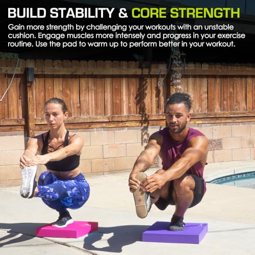 Image of ProsourceFit Exercise Balance Pad, Non-Slip Cushioned Foam Mat & Knee Pad for Fitness and Stability Training, Yoga, Physical Therapy