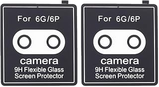 واقي عدسة الكاميرا (قطعتان) لموبايل ابل ايفون 6، شفاف واسود