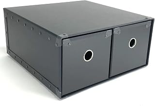 CD2連引き出しボックス /CD収納/CD保管/CD引出し/引出し収納/パスコ材/diskunion/ディスクユニオン (ブラック)