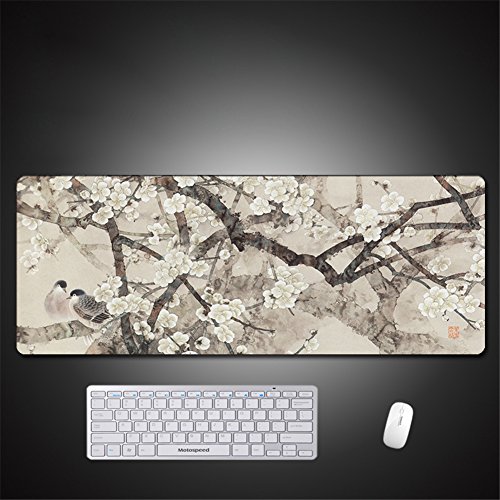 LL-COEUR 風景画 中国絵画 インク塗装 風景 単純な 大型マウスパッド キーボード ゲーミング オフィス テーブルマット が良い 滑り止めゴム底(3)
