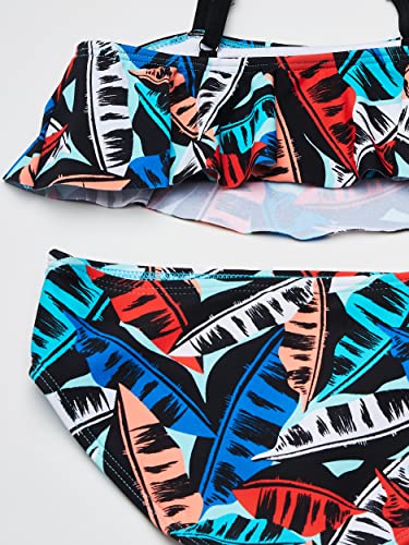 Kanu Surf Girls' Karlie Flounce Bikini Beach Sport 2 Piece Swimsuit, Maya Blue, 63