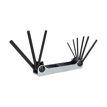 URREA 5/64 IN. TO 1/4 IN. 9 FOLDING HEX KEYS IN METAL CASE 4993