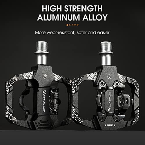 Aomiun Pedais de bicicleta com plataforma dupla SPD sem clipe rolamento selado para mountain road bi