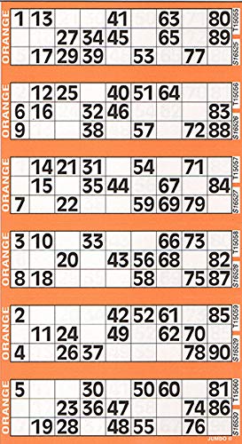 CARTALOTO- 8 Cuadernos de 750 Etiquetas Jumbo Bingo - Naranja, JOJBB1-07, Multicolor Cover