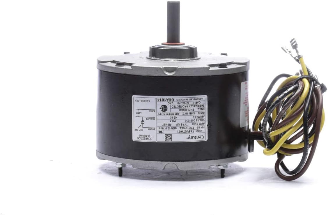 Carrier Condensor Electric Motor 1/6 HP, 1500 RPM, .9 amps, 208-230 Volts AO Smith # OCA1014