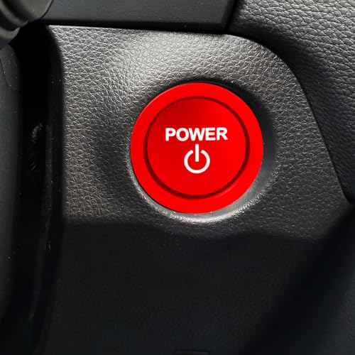 Image of for Toyota RAV4 /RAV4 Hybrid 2023 2024 2025 air Conditioning knob Cover, Start Button Cover Decorative Ring, Volume, Aluminum Alloy Decoration (RAV4 Hybrid, red)