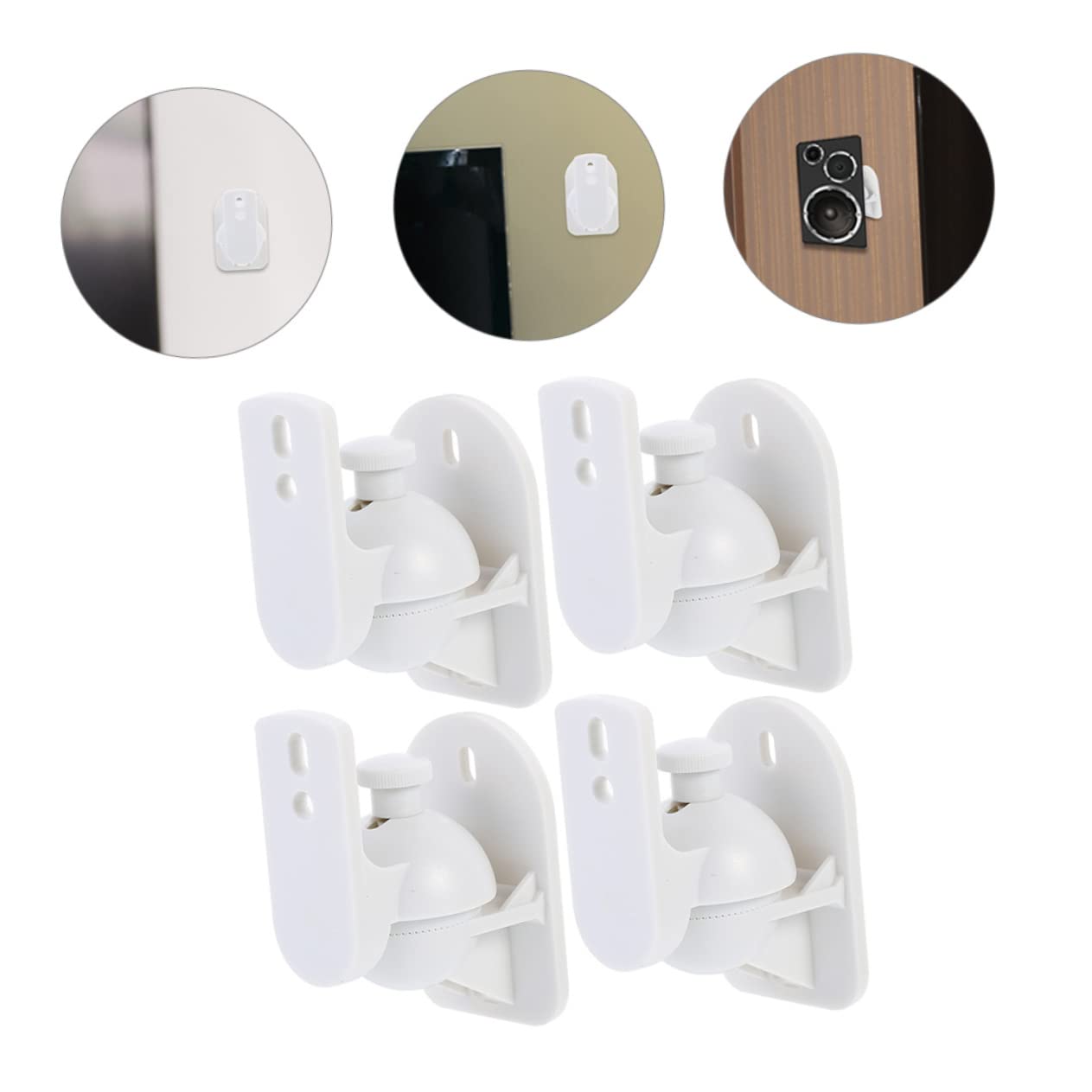 Operitacx 4 pièces Supports Muraux pour Enceintes Lot de Supports Rotatifs Muraux Design Compact et Durable Facile à Installer pour Environnement Cinéma