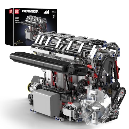 Mould King 10087 L4 Casoline Engine Building Blocks Kit - 1787 Pieces to Build Your Own Mini Engine That Work - DIY STEM Project for Kids, Teens, & Hobby Kit for Adults