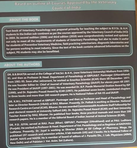 Image of Textbook of Veterinary Parasitology- 5th Edition -December- 2024 [Paperback] B.B.Bhatia; K.M.l. Pathak and P.D.Juyal