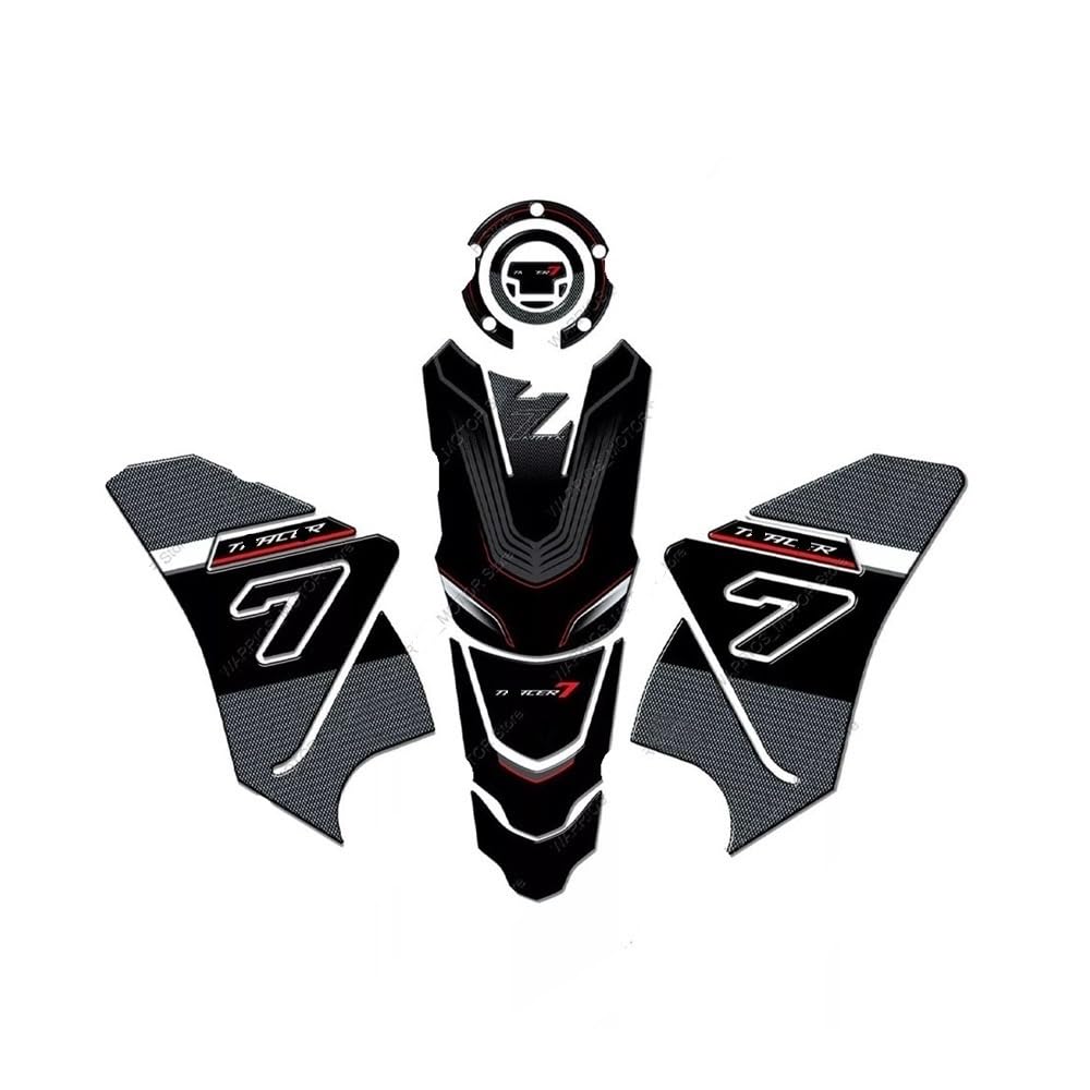 Motorcycle Fuel Tank Pad Sticker Scratch-Resistant Resin Protective Sticker Kit for YAM&AHA for Tracer 7 2024 Motorbike Traction Fuel Decal Tank