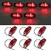 Partsam 6x Trailer Truck LED Side Marker Clearance Light 2 Diode Red Universal Mount Camper RV, Sealed Mini oval led side fender lights Trailer Surface Mount(2-1/2" L x 1-1/16" W x 11/16" D)