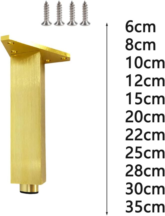 Furniture Leg Sofa Legs, 4 Pieces Adjustable Furniture Legs Furniture Feet Metal Supporting Feet Cabinet feet,Used in Sofa Cabinet Dressing Table Shoe Cabinet,Gold