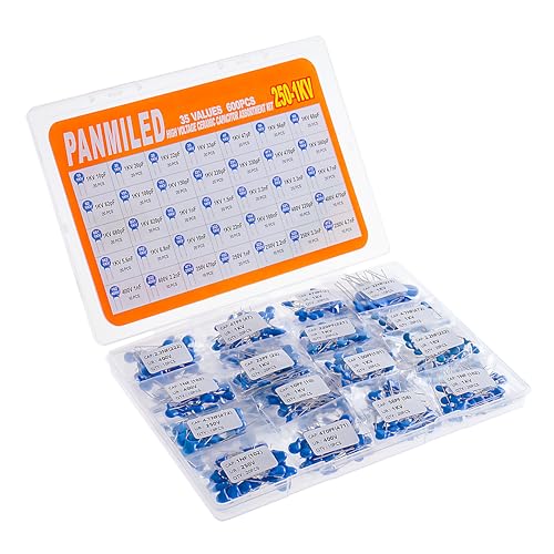 Panmiled 10PF~100NF 35 Values 600 Pieces High Voltage Ceramic Disc Capacitor Assortment Kit thumb #5