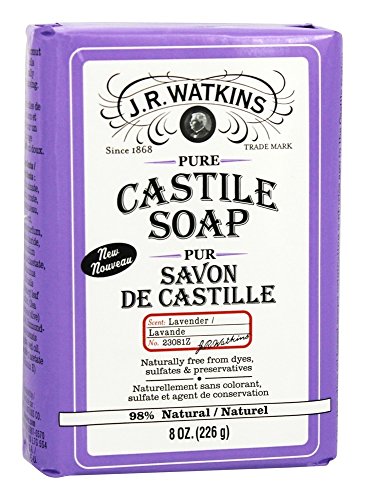 J.R. Watkins Natural Moisturizing Bath and Shower Hand & Body Soap for Women and Men, USA Made and Cruelty Free, Lavender Pure Castile, 8 Oz