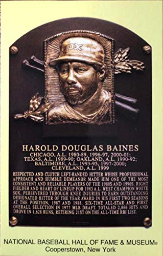Harold Baines Stamped and Canceled Hall of Fame Gold Plaque